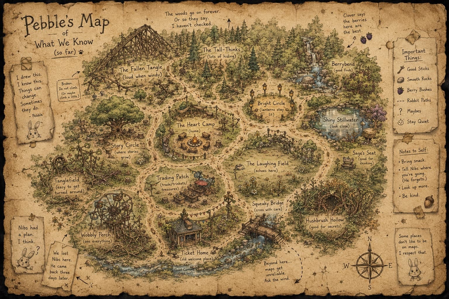 Pebble’s illustrated map of Sylli Hollow