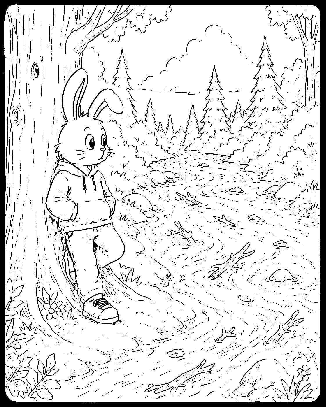 Hand-drawn Sylli Rabbits story card from the sketchbook